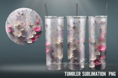 3D Tumbler Wrap| 3D Flowers Art Tumbler Sublimation Product Image 3