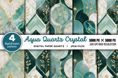 Aqua Quartz Crystal Digital Paper JPG Product Image 1