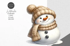 Christmas clipart, Snowman clipart, Winter sublimation Product Image 1