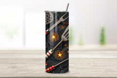 4th Of July Fathers Day Seamless Tumbler Wrap - 3D Grill Too Product Image 2