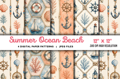 Summer Ocean Beach Junk Journal JPG Product Image 1
