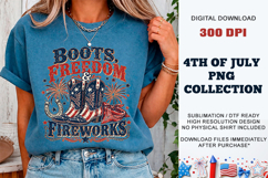 Boots, Freedom &amp; Fireworks PNG | Sublimation DTF Product Image 7