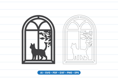 Cat Window Scene Laser Cut SVG Product Image 1