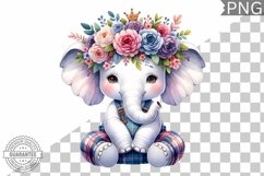 Floral Crown Elephant Sublimation - Clipart Bundle Product Image 6