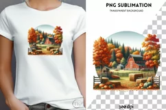 Countryside Autumn PNG Sublimation Print,Crafting File,Cozy Product Image 1