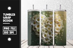 Heart flower Tumbler Wrap | Sublimation | 20 oz Skinny Product Image 1