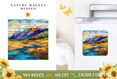 Stained Glass Nature Magnet, River Magnet Design Product Image 1