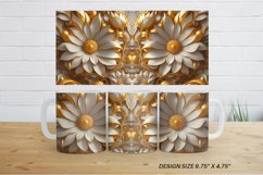 3D Gold Flowers Mug ug Wrap | Sublimation Coffee Cup Product Image 7