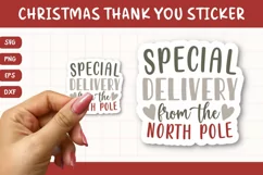 Printable Christmas Thank You Sticker | From The North Pole Product Image 1