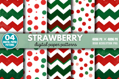 Strawberry Digital Paper Background Bundle PNG Product Image 6