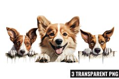 Peeking Dog Collection Clipart, Dog Collection Sublimation Product Image 1