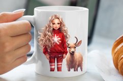 Cute Christmas Little Girl Sublimation Clipart Product Image 5