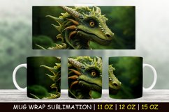 Green Dragon Mug Wrap, 11 oz | 12 oz | 15 oz Product Image 1