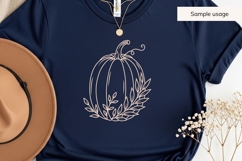 Hand Drawn Pumpkin SVG With Leaves Product Image 5