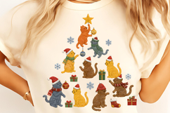 Christmas tree PNG, Meowy Christmas PNG, Bow Christmas tree Product Image 5