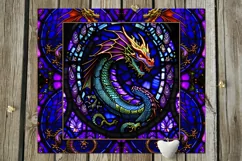 Stained glass dragon | 8 Skinny tumbler sublimation designs Product Image 5