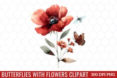 Butterflies With Flowers Clipart Product Image 1