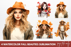 Watercolor Fall Beauties Sublimation Clipart Product Image 1