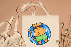 Swimming Floater Cat Sublimation Design , Summer Cat PNG Product Image 5