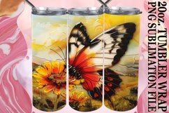 20oz Tumbler Wrap: Sparkly Butterfly Design Product Image 1