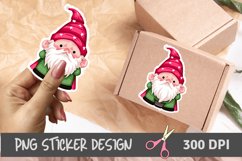 Cute Christmas Watercolor Gnomes Sticker Design Bundle Product Image 1