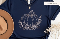 Hand Drawn Pumpkin SVG With Autumn Leaves Product Image 5