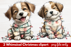 2 Whimsical Christmas Clipart | Cute Holiday PNG Set Product Image 1