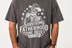Surviving Fatherhood One Beer At A Time Svg, Skeleton Svg. Product Image 3