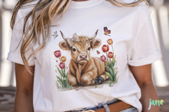 Cute Highland Cow Png Sublimation Product Image 2