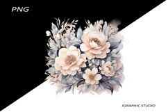Watercolor Pastel Flowers Clipart, Wedding Flowers Clipart Product Image 1
