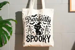 Purrfectly Spooky Svg, Halloween Witch Svg, Cat Witch Svg. Product Image 6