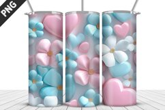 3D Flowers Tumbler Wrap | Sublimation Design | Tumble PNG Product Image 1