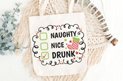 Naughty Nice Drunk Svg, Funny Christmas Checklist Svg. Product Image 5