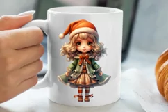 Christmas Little Girl Clipart Sublimation, Christmas PNG Product Image 5