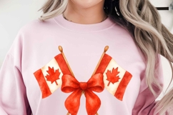Vintage Canadian Flag Png | Retro Canada Day Coquette Shirt Product Image 5