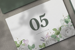 wedding card invitation set with roses flower wreath Product Image 3
