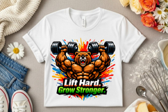 Lift Hard Grow Stronger Bear Gym Motivation Bodybuilder Product Image 7