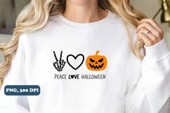 Peace Love Halloween Sublimation PNG Design Product Image 5