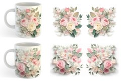 3D Flowers Mug Wrap | Sublimation Coffee Cup Product Image 8