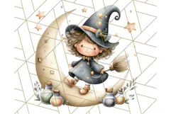 Spooky Little Witches Halloween Clipart PNG Product Image 5