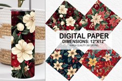 Christmas Floral Seamless Digital Paper-Christmas Background Product Image 1