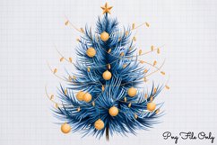 Luxury Blue And Gold Christmas Clipart PNG Product Image 1