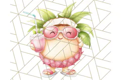 Tropical Tiki Friends PNG Clipart, Cute Summer Art Product Image 5