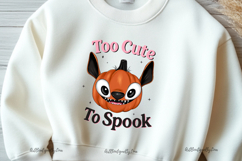 Too Cute To Spook PNG Cute Pumpkin Bat Sublimation Design Product Image 4