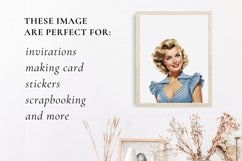 Retro woman clipart, Retro woman sublimation Product Image 2