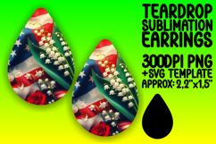 Playful Teardrop Earrings Template Art , USA Flag Product Image 1
