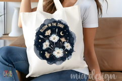 Bloom in the Dark PNG, Celestial Flower Moon Sublimation Product Image 4