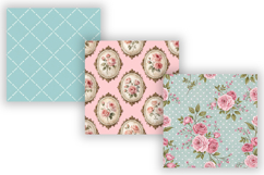 Sweet Peony Shabby Chic Digital Paper, Seamless Watercolor Product Image 5