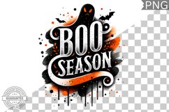 Boo Season Sublimation - Halloween Clipart PNG Design Product Image 1