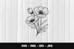 Poppy Flowers SVG PNG Product Image 1